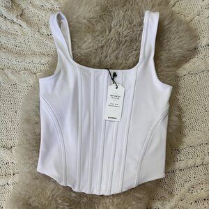 Corset Style Crop Tank Top - Stretch Comfort